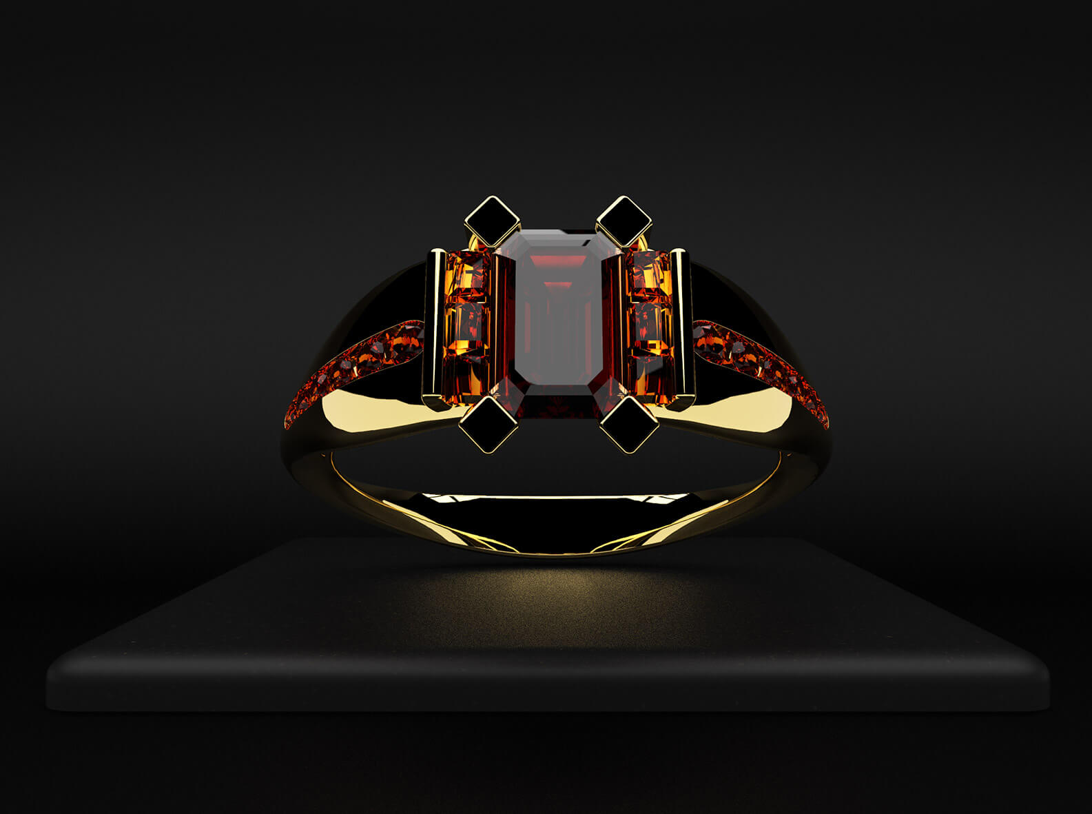Ruby and Gold Engagement Ring