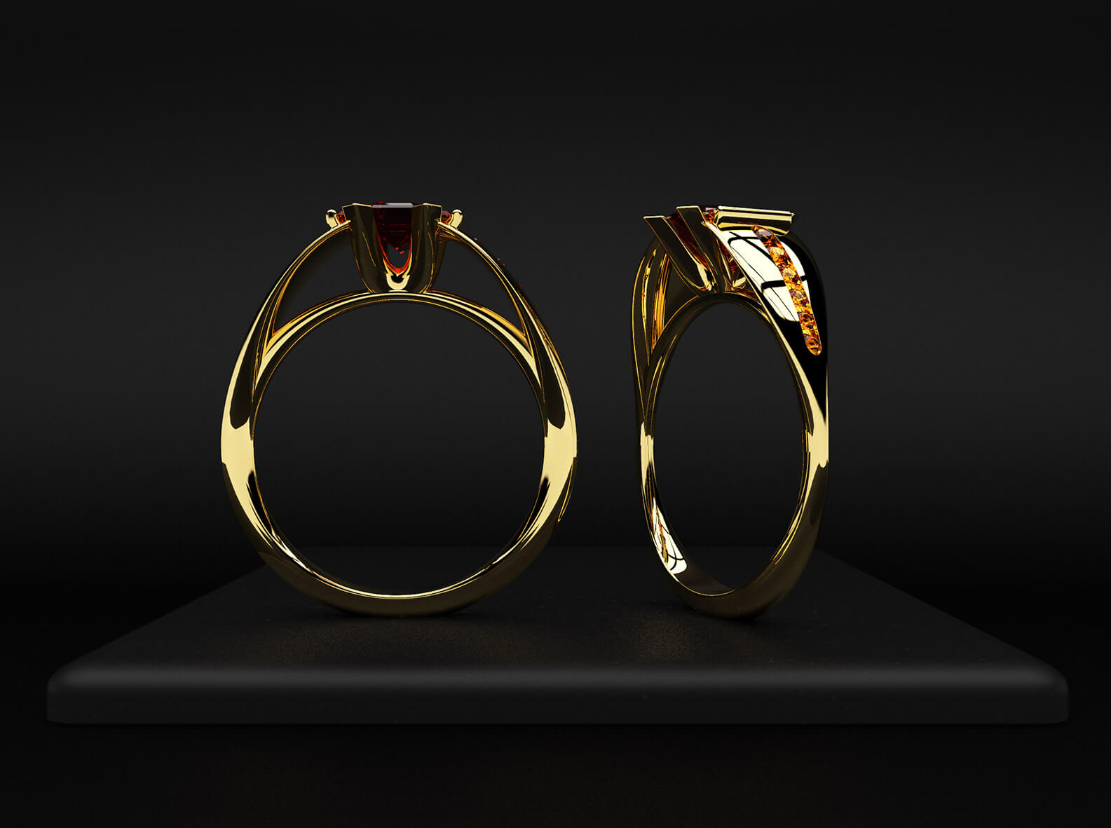 Ruby and Gold Engagement Ring