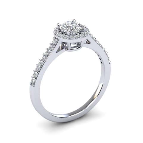 Halo Cluster Diamond Ring